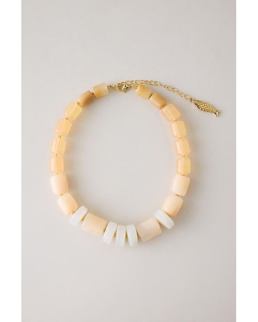 By Anthropologie White Chunky Resin Beaded Necklace