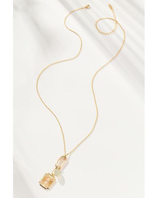 By Anthropologie White Delicate Link Pendant Necklace
