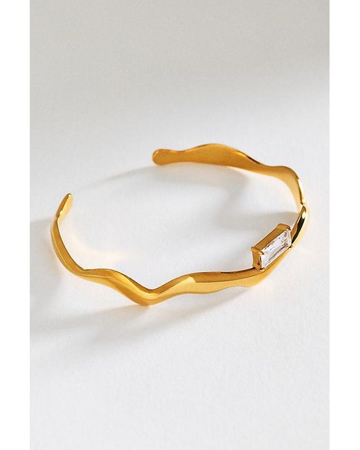 By Anthropologie White Water Resistant Wavy Cuff Bracelet