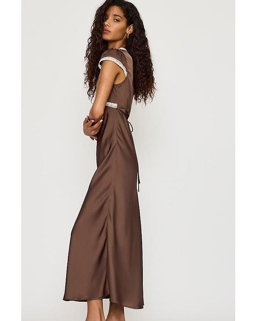 Faithfull The Brand Brown Elvira Midi Slip Dress
