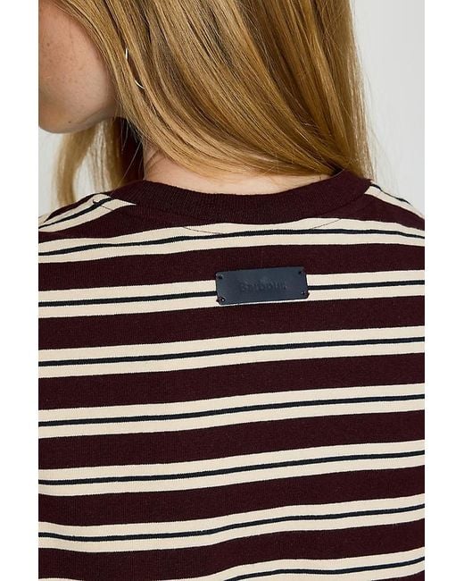Barbour Gray Maplewood Stripe 100% Cotton Long-Sleeve Top