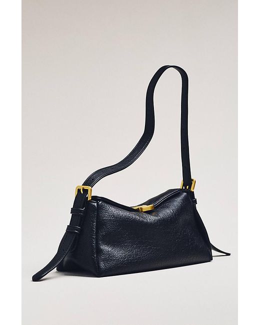 By Anthropologie Blue Slouchy Faux-Leather Shoulder Bag