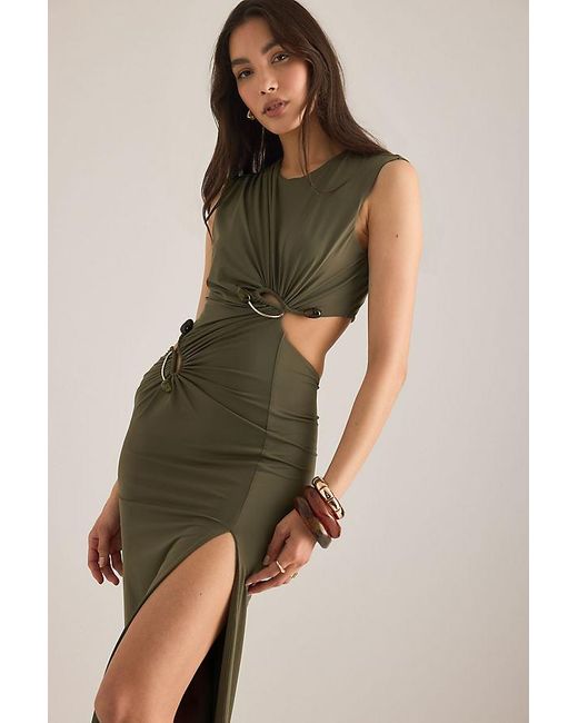 Bardot Natural Felix Hardware Cutout Maxi Dress