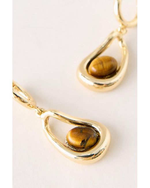 By Anthropologie Metallic Stone Teardrop Earrings