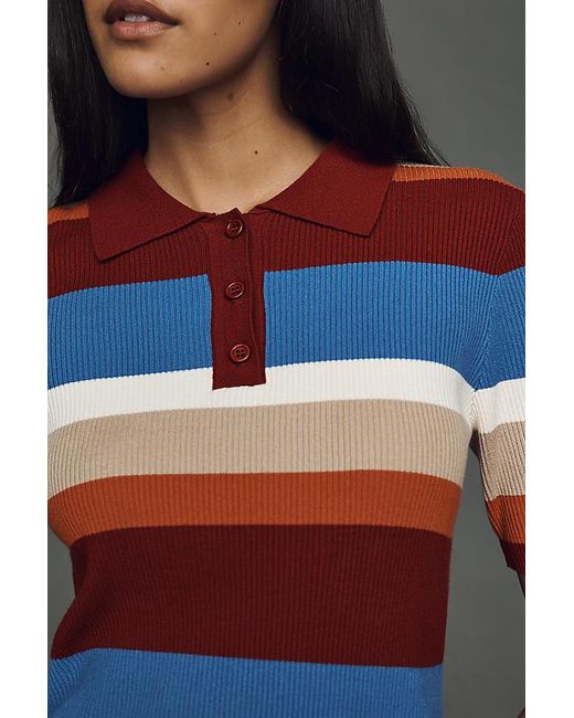 Maeve Multicolor Short-Sleeve Polo Jumper