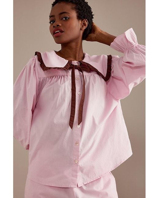 Damson Madder Pink Maria Cotton Pyjama Set