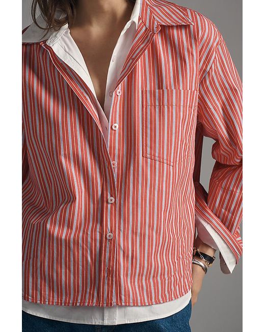 Maeve The Double-Layered Shrunken Bennet Buttondown Shirt By