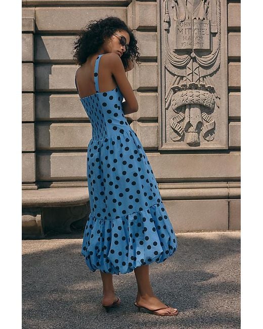 Maeve Blue Drop-Waist Midi Dress