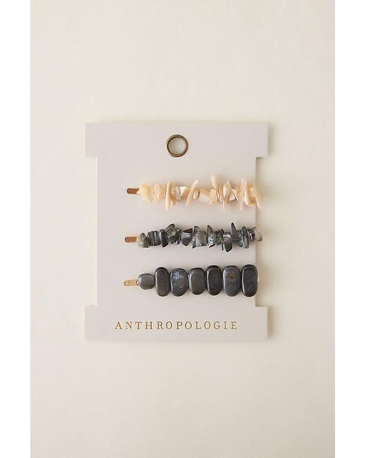 By Anthropologie Natural Stone Hair Clips, Set Of 3