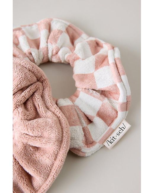 Kitsch Pink Microfiber Quick-Dry Towel Scrunchies, Set Of 2