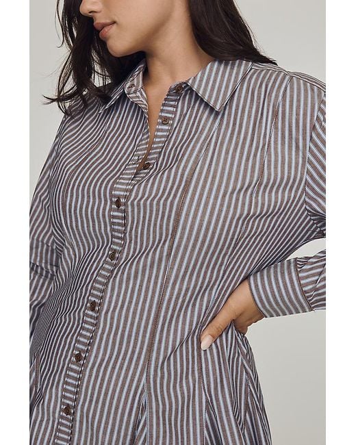 Maeve Multicolor Godet Mini Shirt Dress