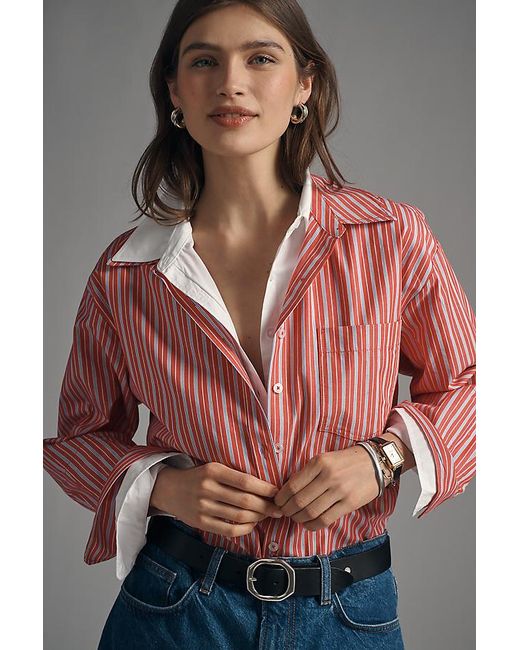 Maeve The Double-Layered Shrunken Bennet Buttondown Shirt By