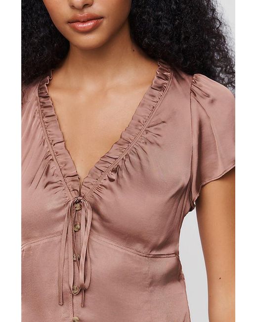 By Anthropologie Blue Silken Blouse