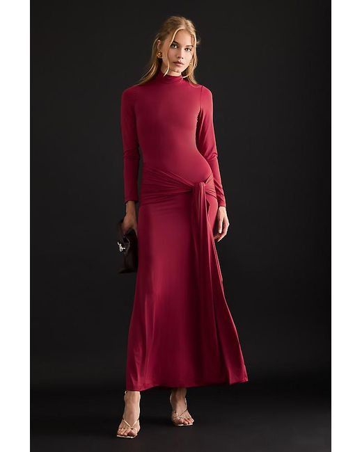 Bardot Red Alix Tie-Front Maxi Dress