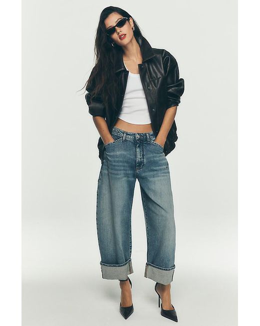 Pilcro Green Oversized Washed Faux Leather Jacket