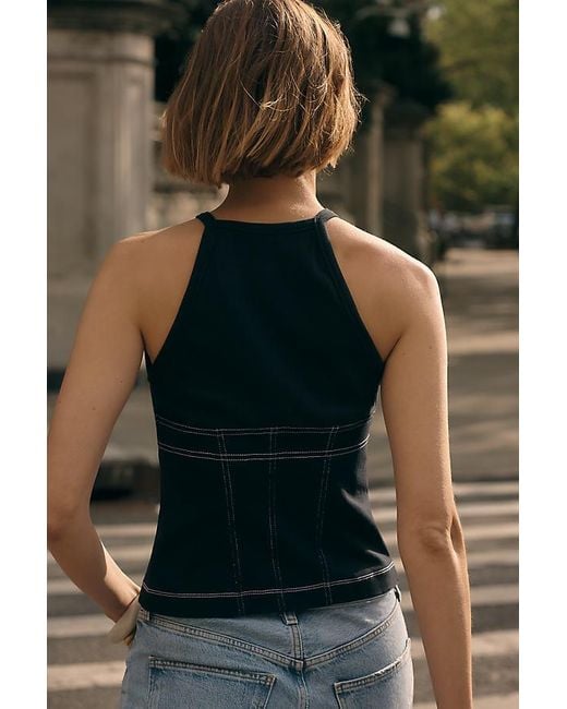 Pilcro Green High-Neck Tank Top
