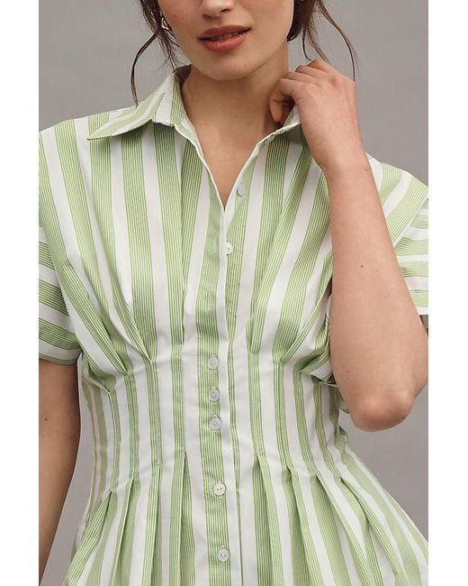 Exquise The Tobie Button-Front Pleated Shirt Dress By Mini Edition in Natural | Lyst UK Exquise The Tobie Button-Front Pleated Shirt Dress By Mini Edition in Natural | Lyst UK