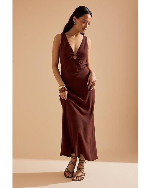 knee length dresses for ladies Red Frill Sleeve Lola Midi Dress main image 1