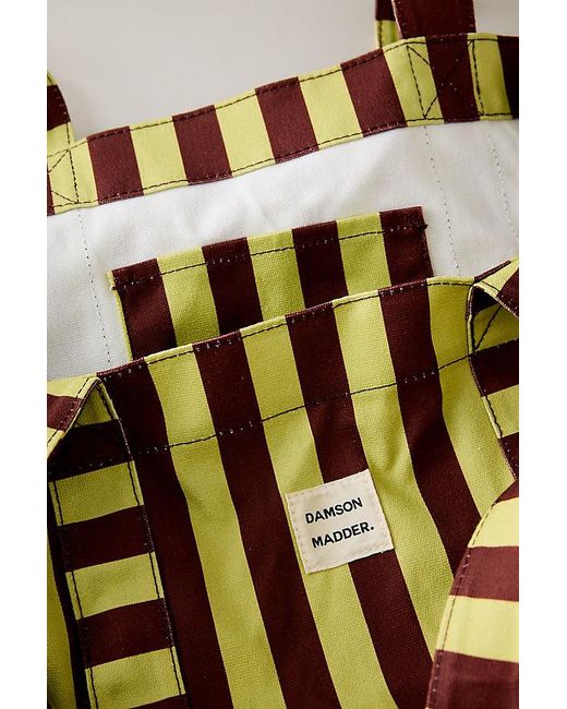 Damson Madder Metallic Large Stripe Canvas Tote Bag