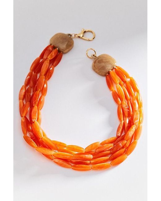 By Anthropologie Chunky Layered Resin Beaded Necklace