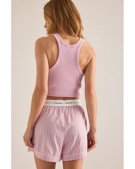 Calvin Klein Pink V-Day Cotton Poplin Shorts