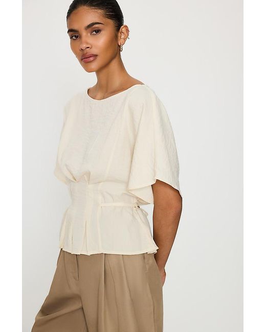 SELECTED Natural Matilda Pleated Top