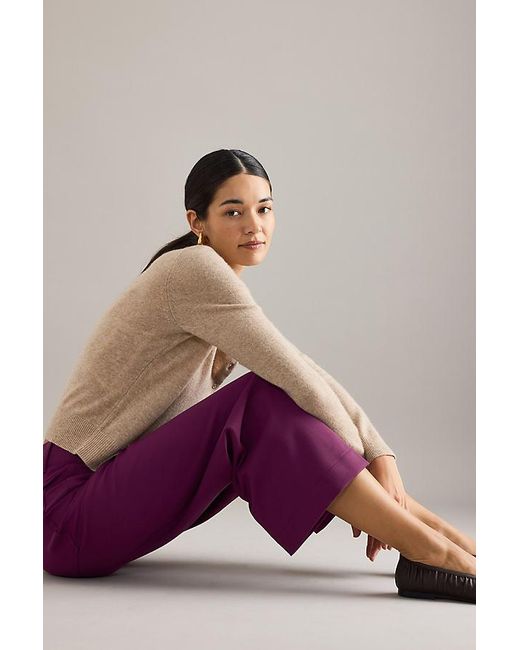 Maeve Purple The Colette Cropped Wide-Leg Trousers By Ponte Edition