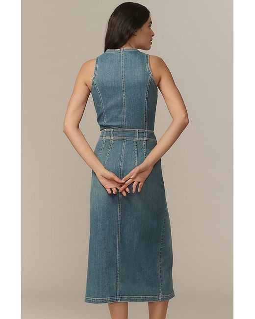 Pilcro Blue Denim Vest Twofer Midi Dress