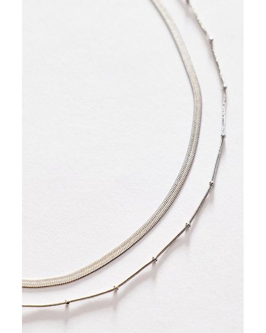 By Anthropologie White Water-Resistant Layered Necklace