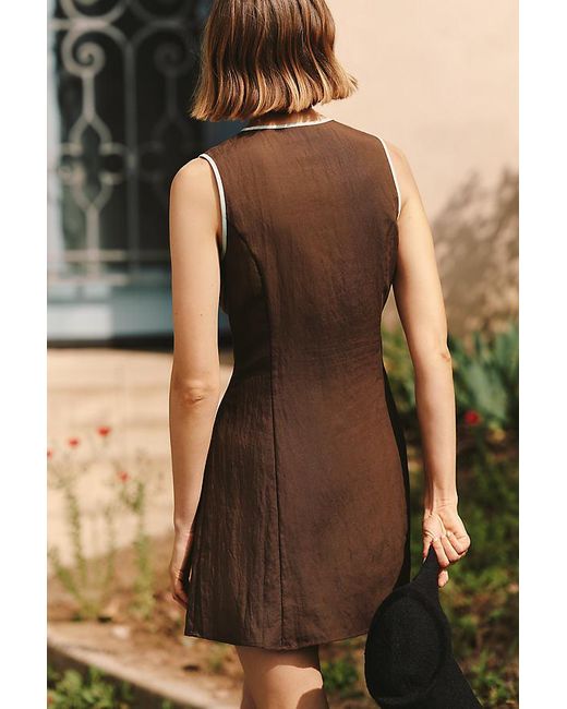 Mare Mare Black Asymmetric Button Mini Dress