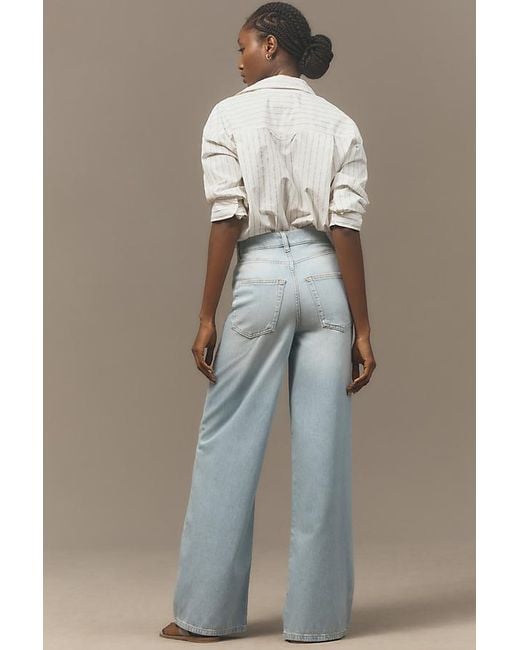 Pilcro Blue Relaxed High-rise Wide-leg Jeans