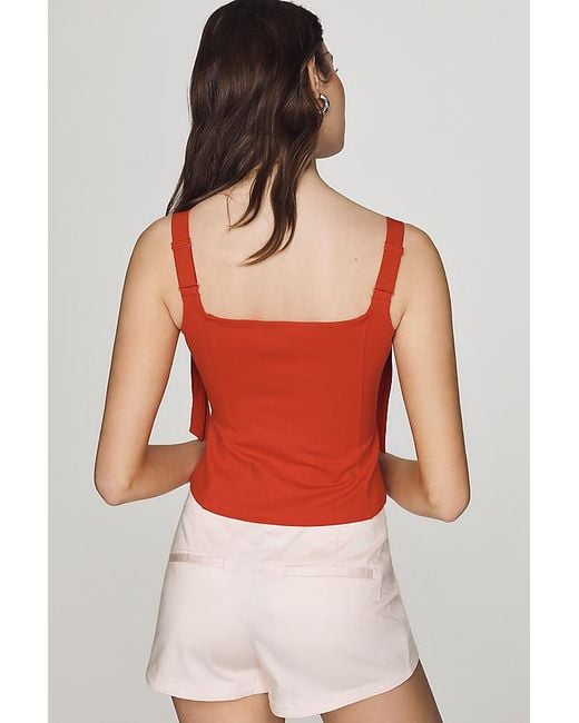 Maeve Red Bow-Strap Tank Top
