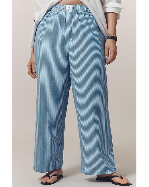 By Anthropologie Blue The Wren Boxer Trousers