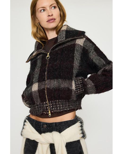 Barbour Black Carville Zip-Front Jumper