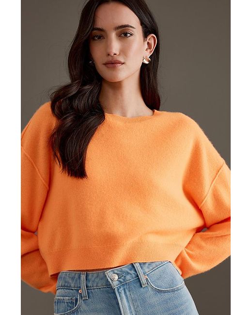 Pilcro Orange Cropped Cashmere Jumper