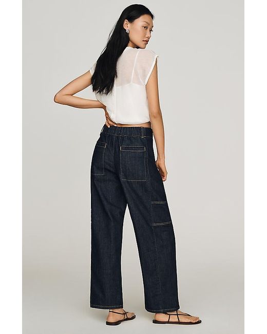 Maeve Blue Painters Mid-Rise Tapered Jeans