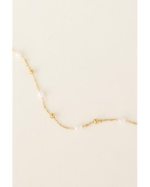 By Anthropologie Brown Water-Resistant Beaded Faux-Pearl Bracelet