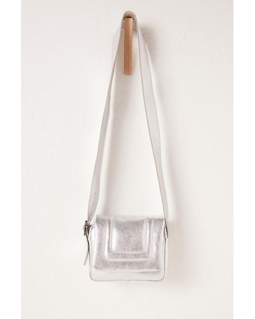 Anthropologie Natural Leather Boxy Crossbody Bag