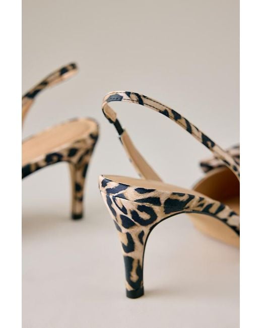 By Anthropologie Multicolor Leopard Satin Bow Slingback Heels