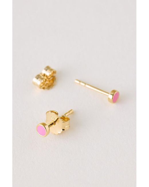 Enamel Copenhagen Pink Dot Stud Earrings
