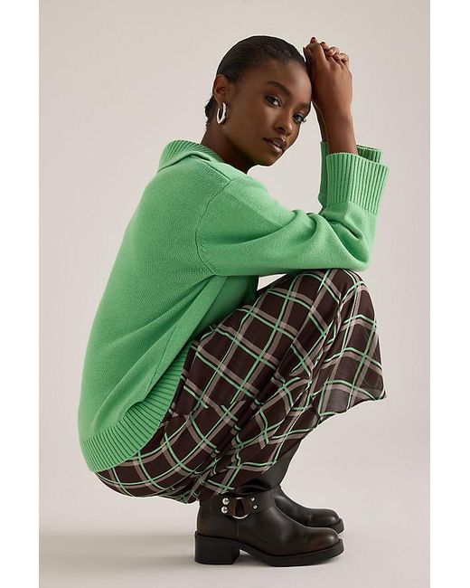 ALIGNE Green Judith Wool-Blend Polo Jumper
