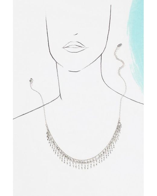 By Anthropologie White Chain Fringe Necklace
