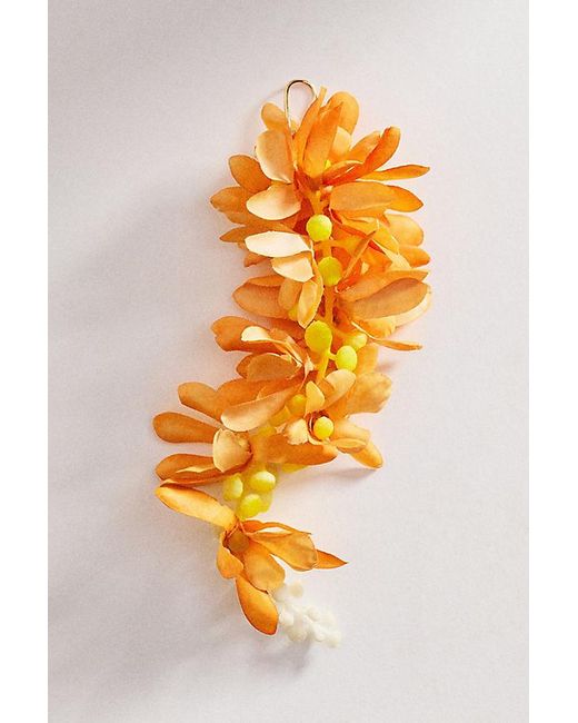 By Anthropologie Orange Petal Cascade Statement Drop Earrings