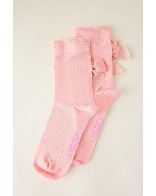 Happy Socks Pink Bow Crew Socks