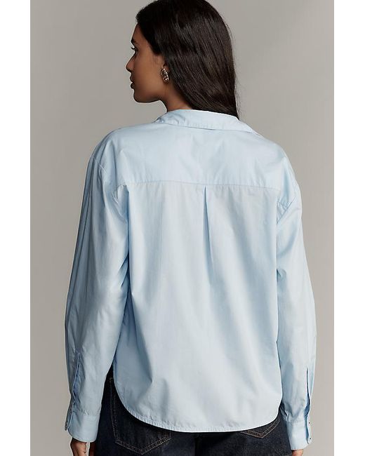 Maeve Blue The Shrunken Bennet Buttondown Shirt By