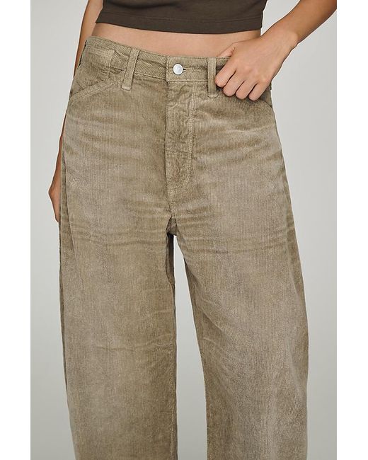 Pilcro Natural The Kayden Cord Mid-Rise Barrel Trousers By