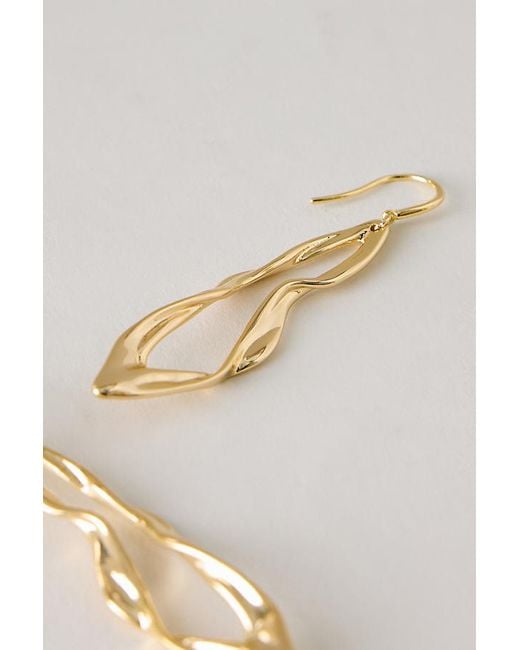 By Anthropologie Natural Plated Molten Drop Earrings