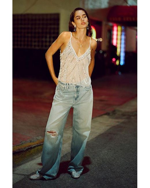 GOOD AMERICAN Blue Good Standard High-Rise Baggy Jeans