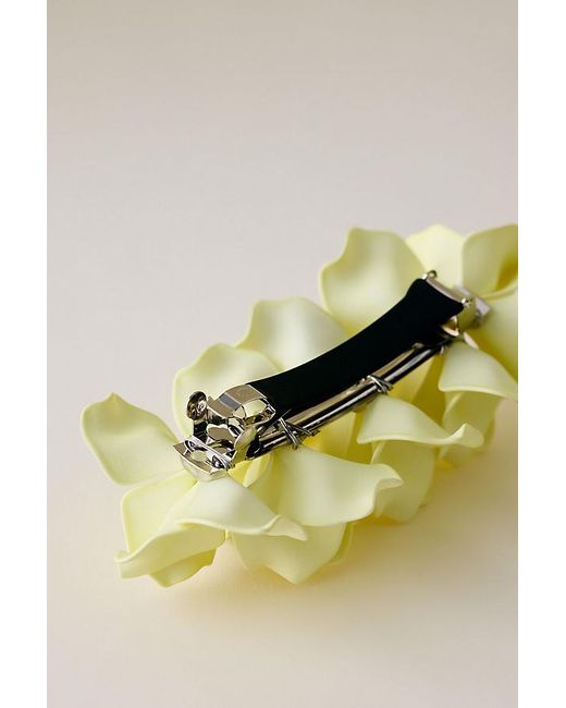 Anthropologie Yellow 3D Floral Barrette Hair Clip