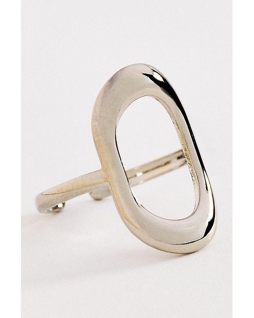 By Anthropologie White Open Oval Adjustable Ring